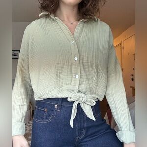 Glassons Sage Button-Down Shirt